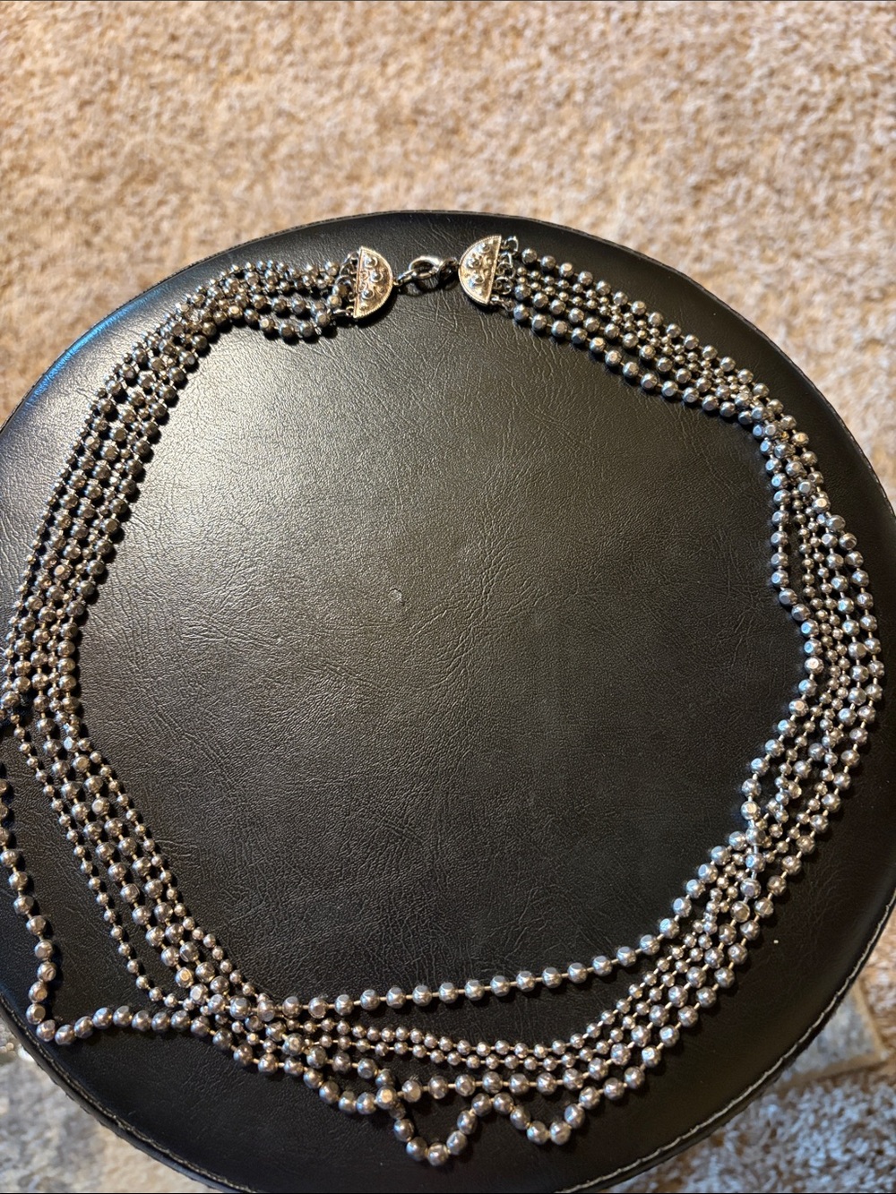 Lia Sophia Silver Multi-Strand Beaded Necklace